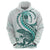 Teal Maori Tuatara Hoodie Luxury Pastel Pattern