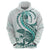 Teal Maori Tuatara Hoodie Luxury Pastel Pattern