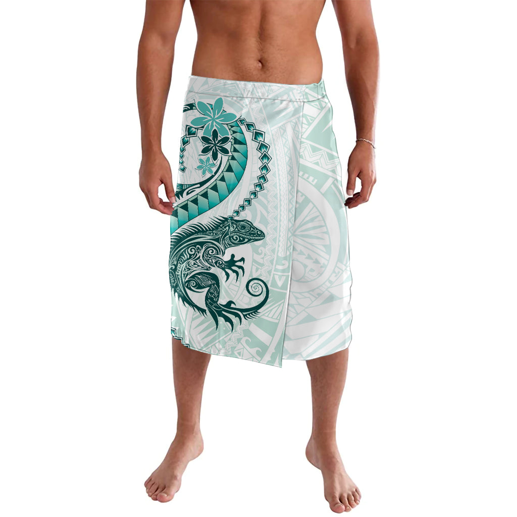 Teal Maori Tuatara Lavalava Luxury Pastel Pattern