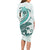 Teal Maori Tuatara Long Sleeve Bodycon Dress Luxury Pastel Pattern