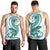 Teal Maori Tuatara Men Tank Top Luxury Pastel Pattern