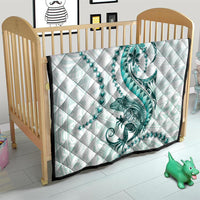 Teal Maori Tuatara Quilt Luxury Pastel Pattern LT01 - Polynesian Pride