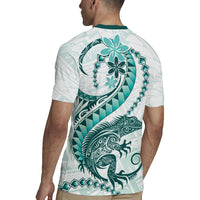 Teal Maori Tuatara Rugby Jersey Luxury Pastel Pattern LT01 - Polynesian Pride