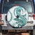 Teal Maori Tuatara Spare Tire Cover Luxury Pastel Pattern