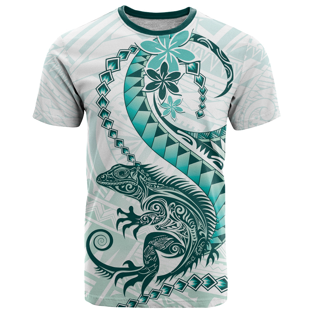Teal Maori Tuatara T Shirt Luxury Pastel Pattern LT01 Teal - Polynesian Pride