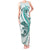 Teal Maori Tuatara Tank Maxi Dress Luxury Pastel Pattern