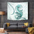 Teal Maori Tuatara Tapestry Luxury Pastel Pattern