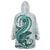 Teal Maori Tuatara Wearable Blanket Hoodie Luxury Pastel Pattern