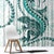 Teal Maori Tuatara Window Curtain Luxury Pastel Pattern