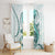 Teal Maori Tuatara Window Curtain Luxury Pastel Pattern