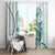 Teal Maori Tuatara Window Curtain Luxury Pastel Pattern