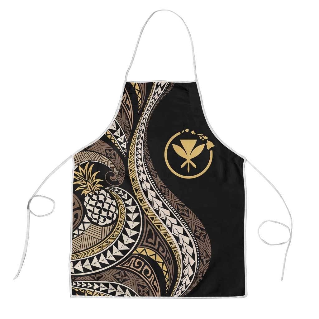 Hawaii Pineapple Brown Tribal Pattern Apron LT01 Brown - Polynesian Pride