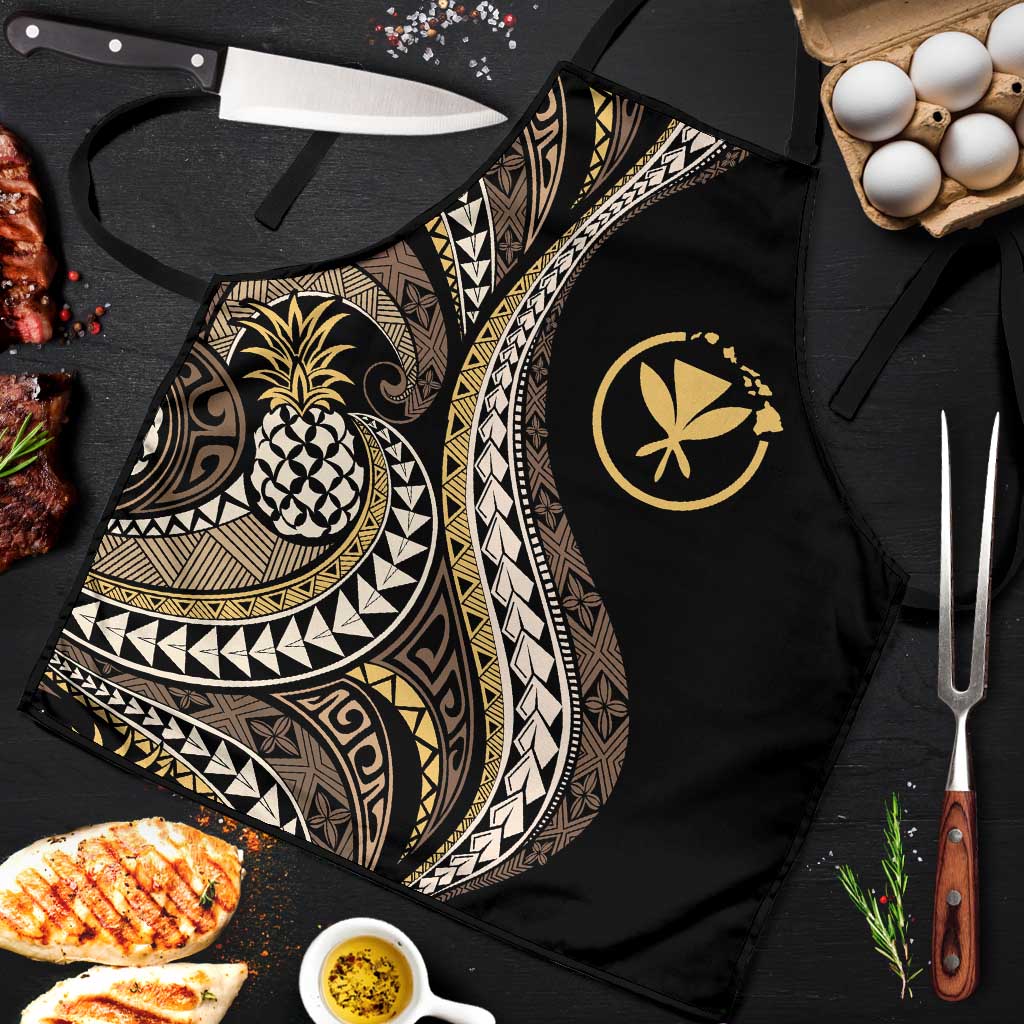 Hawaii Pineapple Brown Tribal Pattern Apron LT01 Brown - Polynesian Pride