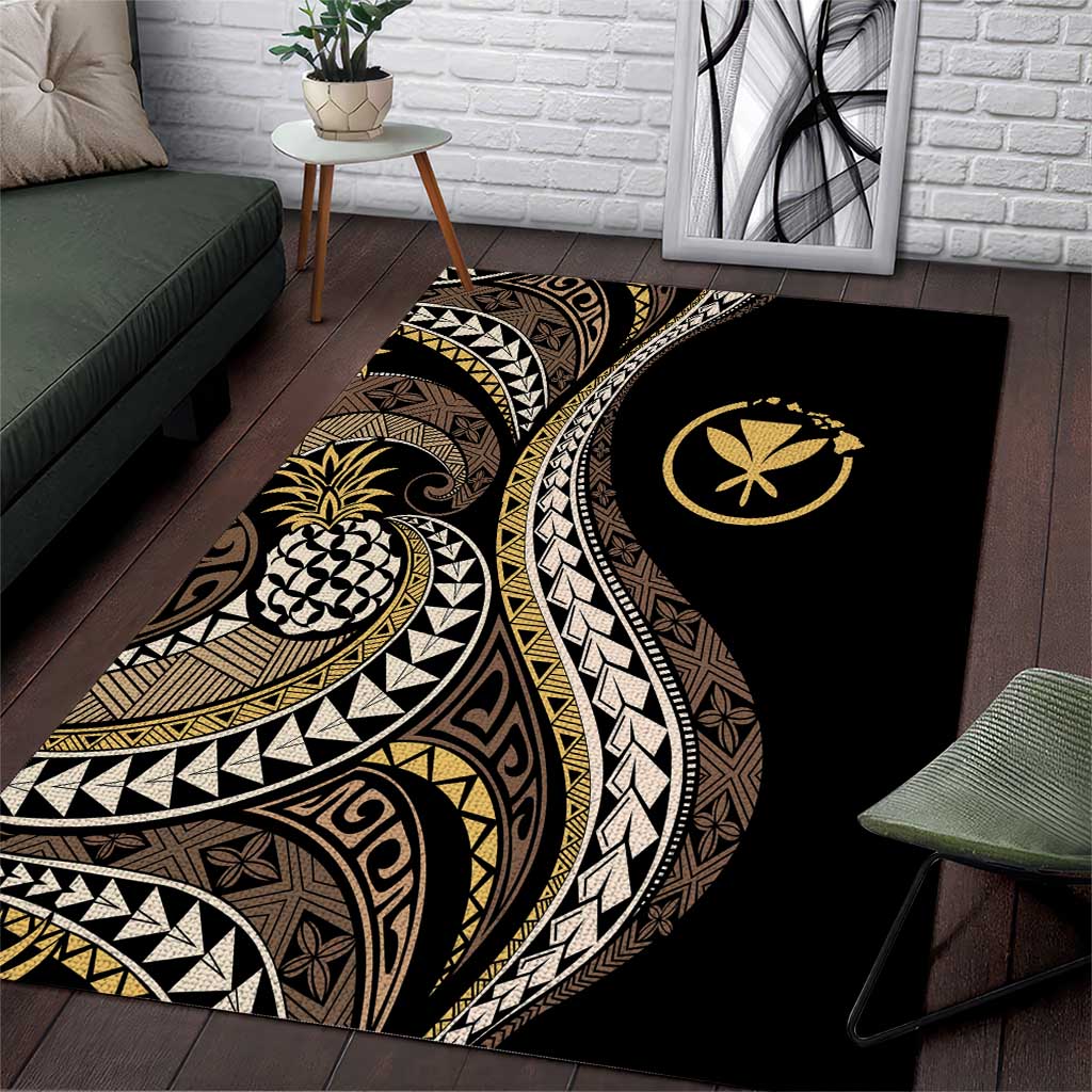 Hawaii Pineapple Brown Tribal Pattern Area Rug LT01 Brown - Polynesian Pride