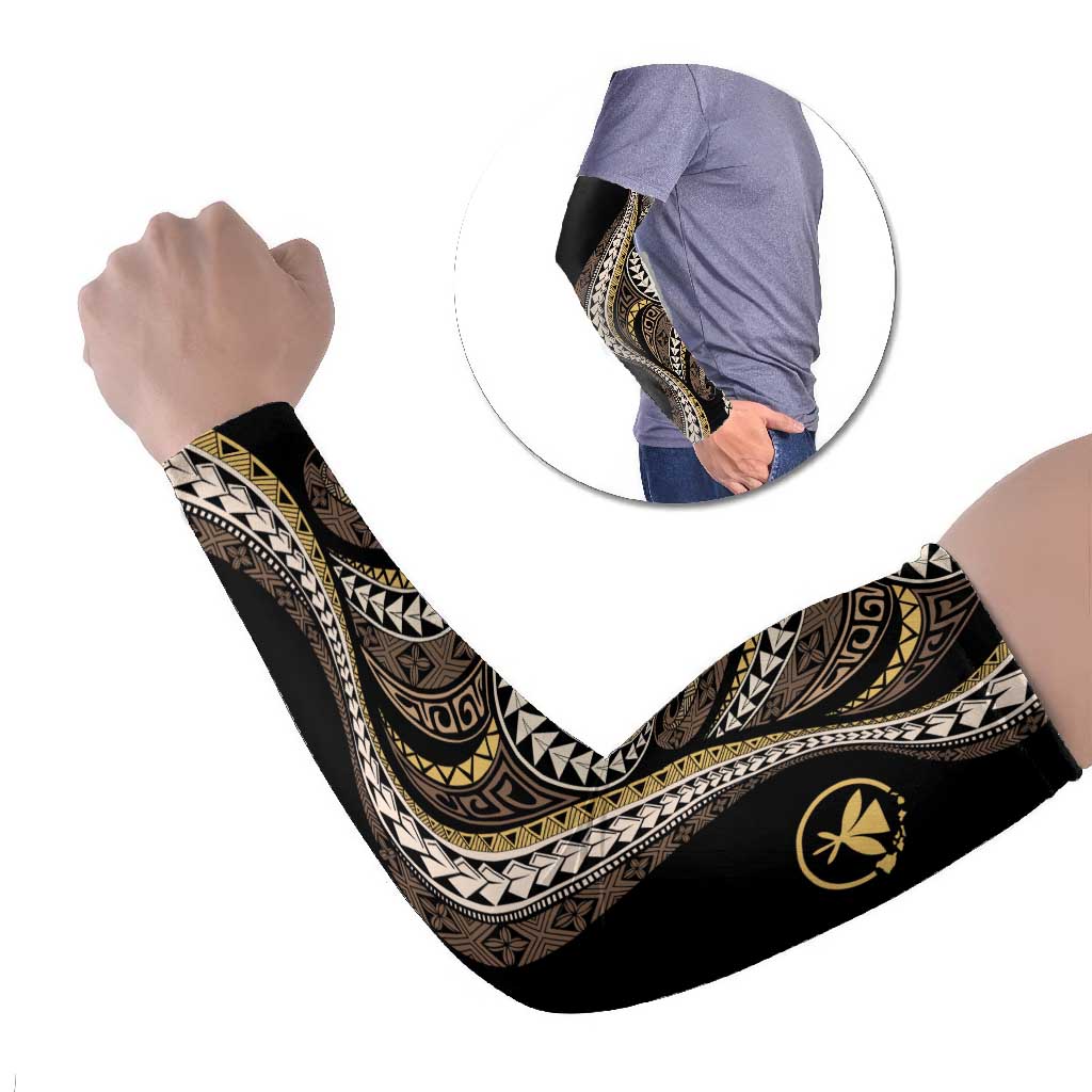 Hawaii Pineapple Brown Tribal Pattern Arm Sleeves LT01 Set of 2 Brown - Polynesian Pride