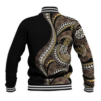 Hawaii Pineapple Brown Tribal Pattern Baseball Jacket LT01 - Polynesian Pride