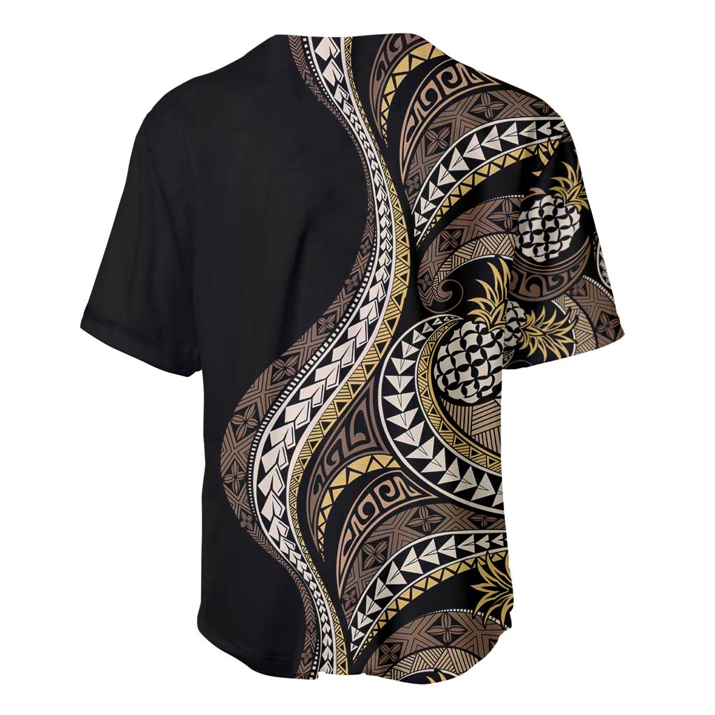 Hawaii Pineapple Brown Tribal Pattern Baseball Jersey LT01 - Polynesian Pride