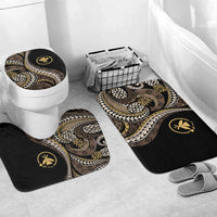 Hawaii Pineapple Brown Tribal Pattern Bathroom Set LT01 Mat Set Only (3 pcs) One Size Brown - Polynesian Pride