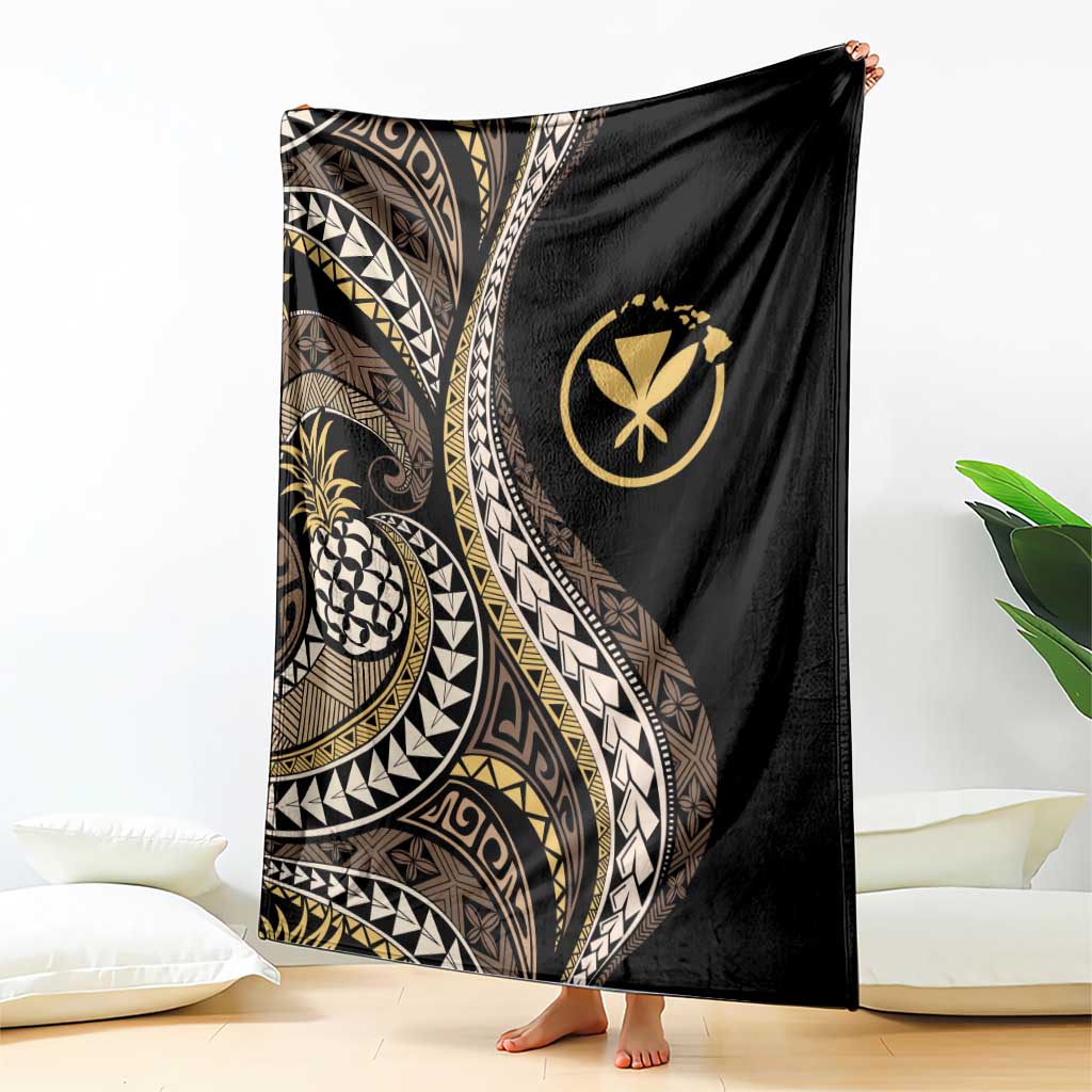 Hawaii Pineapple Brown Tribal Pattern Blanket LT01 - Polynesian Pride