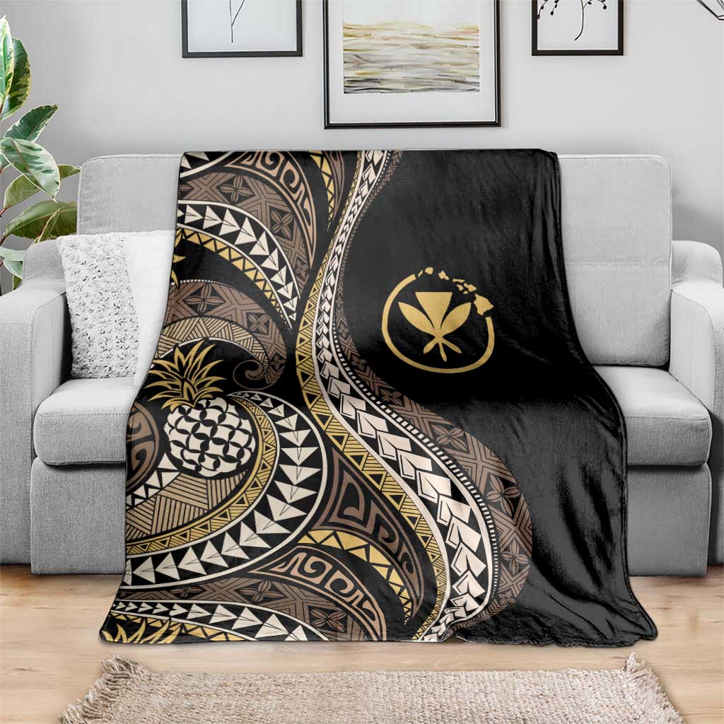 Hawaii Pineapple Brown Tribal Pattern Blanket LT01 - Polynesian Pride