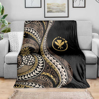 Hawaii Pineapple Brown Tribal Pattern Blanket LT01 - Polynesian Pride