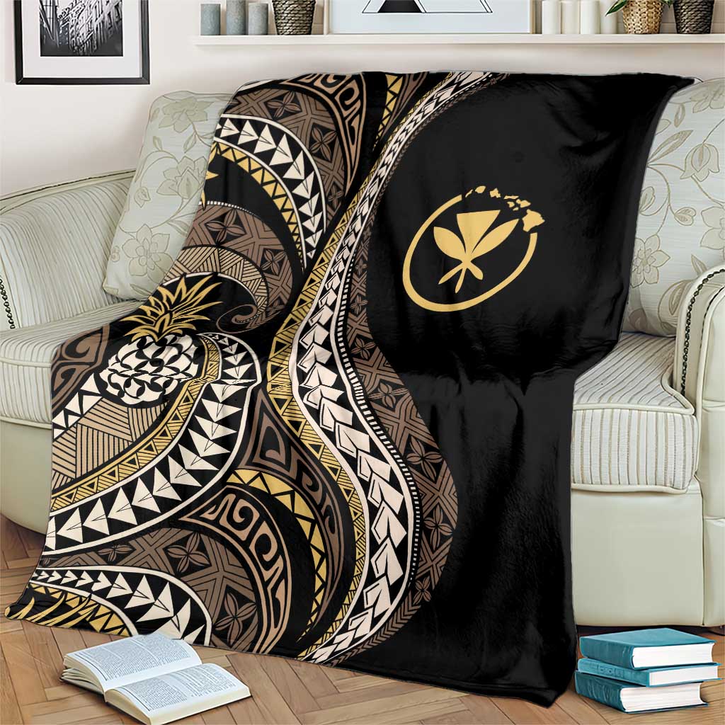 Hawaii Pineapple Brown Tribal Pattern Blanket LT01 - Polynesian Pride