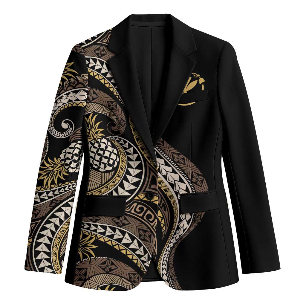 Hawaii Pineapple Brown Tribal Pattern Blazer LT01 Unisex Brown - Polynesian Pride