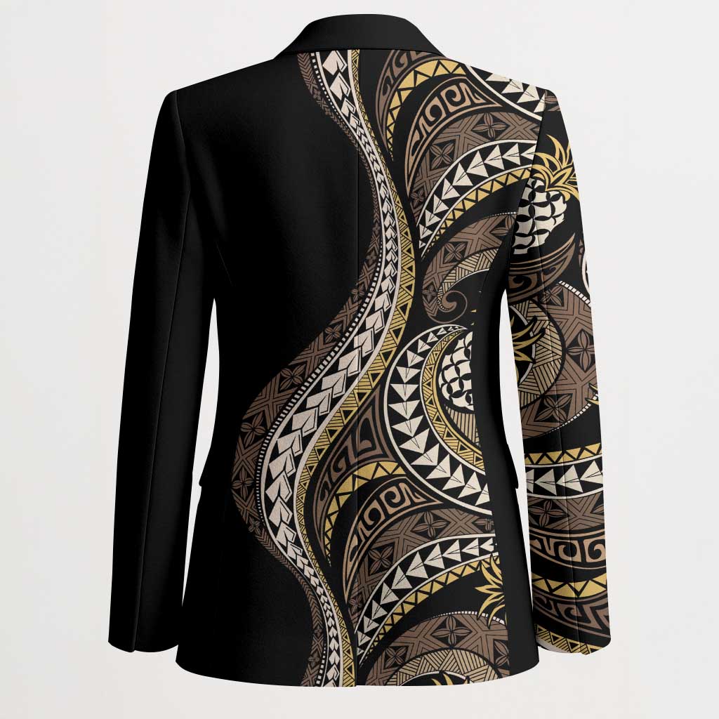 Hawaii Pineapple Brown Tribal Pattern Blazer LT01 - Polynesian Pride