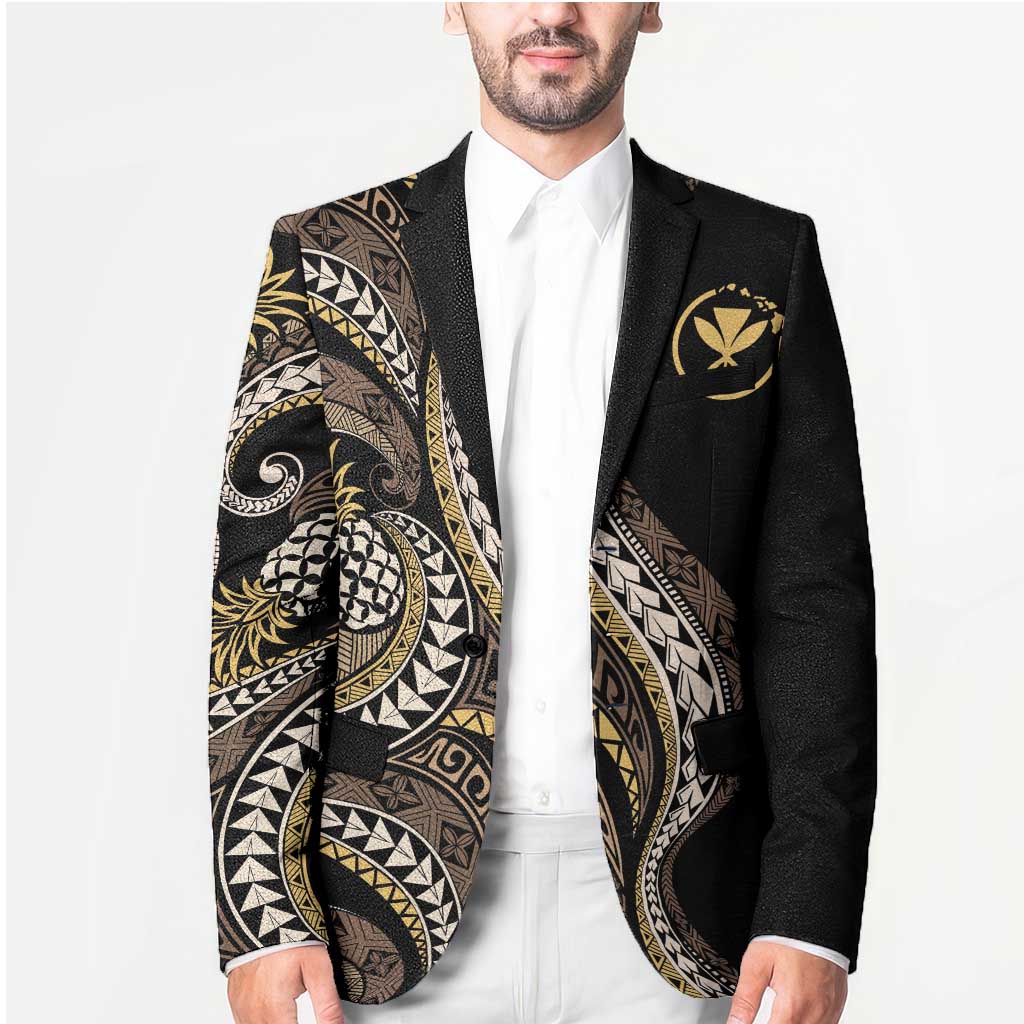 Hawaii Pineapple Brown Tribal Pattern Blazer LT01 - Polynesian Pride