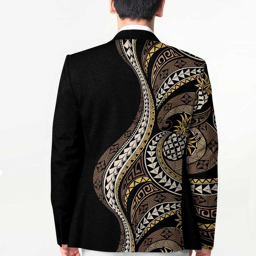 Hawaii Pineapple Brown Tribal Pattern Blazer LT01 - Polynesian Pride