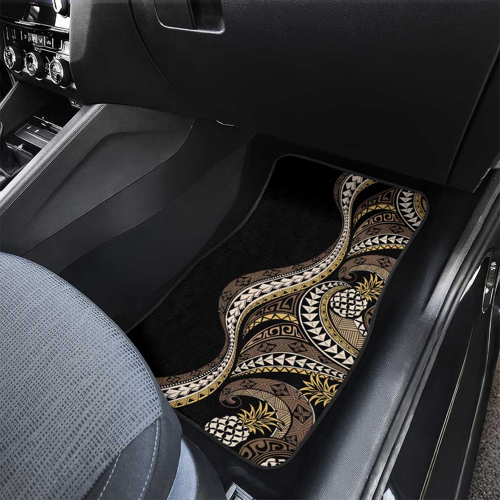 Hawaii Pineapple Brown Tribal Pattern Car Mats LT01 - Polynesian Pride