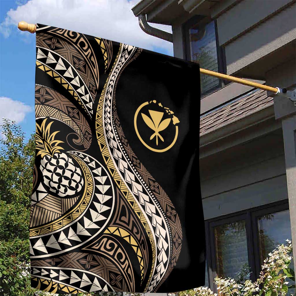 Hawaii Pineapple Brown Tribal Pattern Garden Flag LT01 - Polynesian Pride