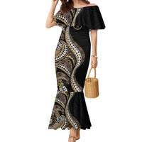 Hawaii Pineapple Brown Tribal Pattern Mermaid Dress LT01 Women Brown - Polynesian Pride