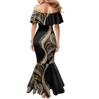 Hawaii Pineapple Brown Tribal Pattern Mermaid Dress LT01 - Polynesian Pride