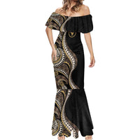Hawaii Pineapple Brown Tribal Pattern Mermaid Dress LT01 - Polynesian Pride