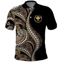 Hawaii Pineapple Brown Tribal Pattern Polo Shirt LT01 Brown - Polynesian Pride