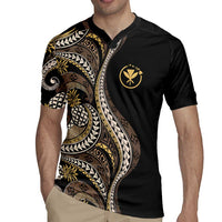 Hawaii Pineapple Brown Tribal Pattern Rugby Jersey LT01 - Polynesian Pride