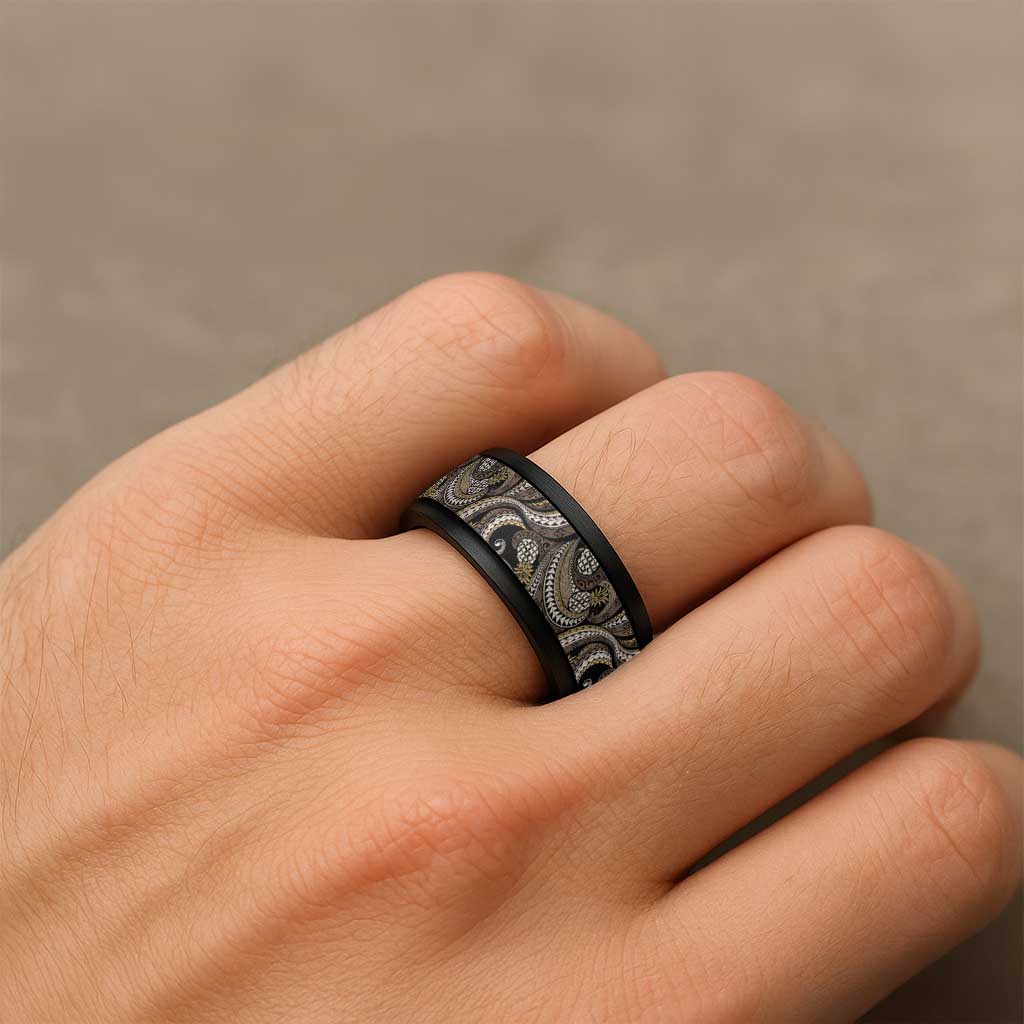 Hawaii Pineapple Brown Tribal Pattern Spinner Ring LT01 - Polynesian Pride