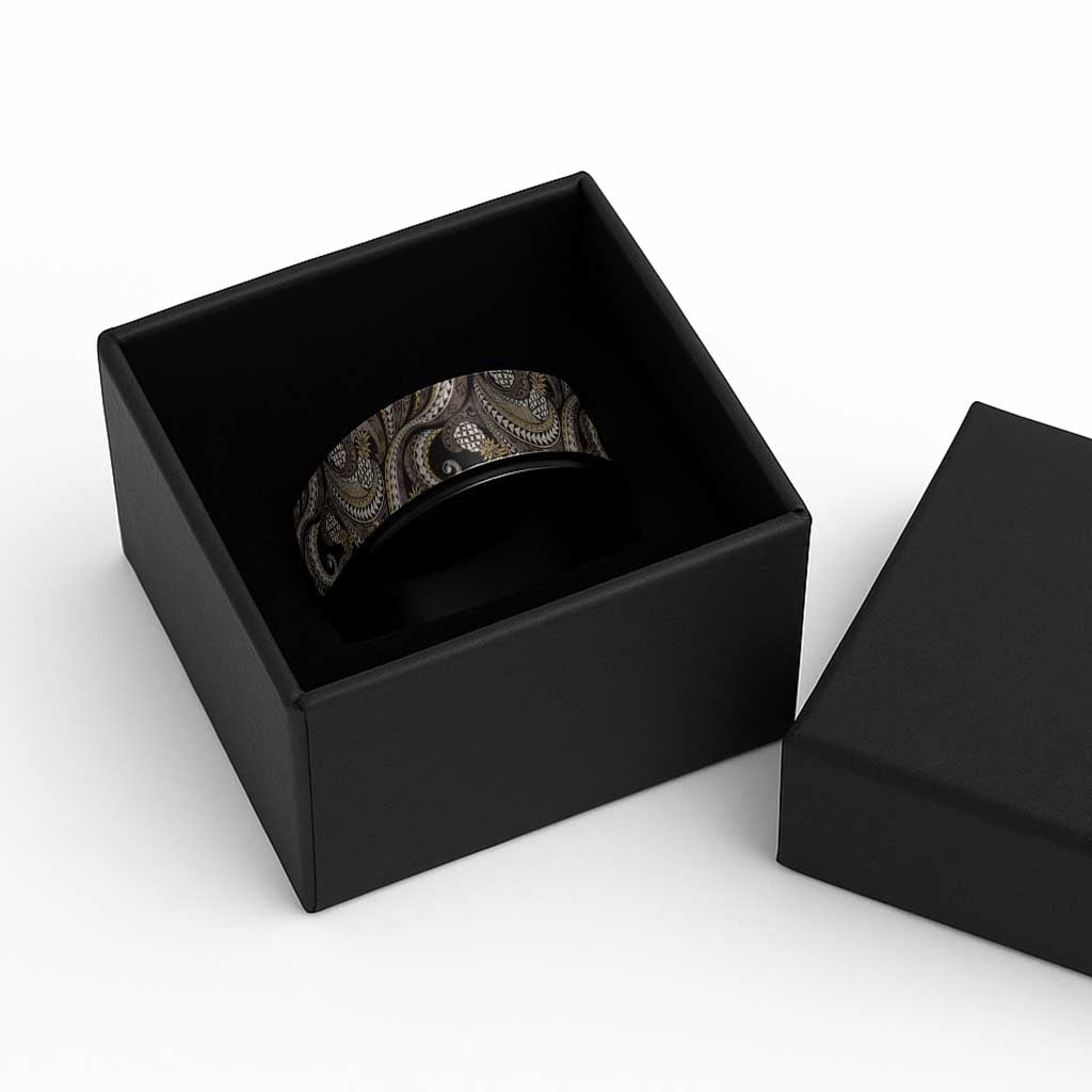 Hawaii Pineapple Brown Tribal Pattern Spinner Ring LT01 - Polynesian Pride