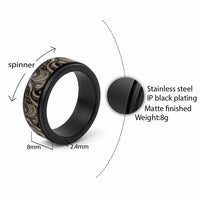 Hawaii Pineapple Brown Tribal Pattern Spinner Ring LT01 - Polynesian Pride