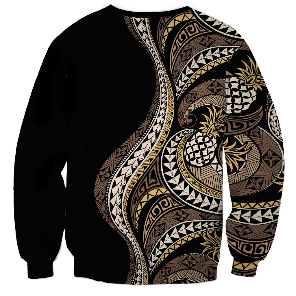 Hawaii Pineapple Brown Tribal Pattern Sweatshirt LT01 - Polynesian Pride