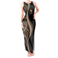 Hawaii Pineapple Brown Tribal Pattern Tank Maxi Dress LT01 Women Brown - Polynesian Pride