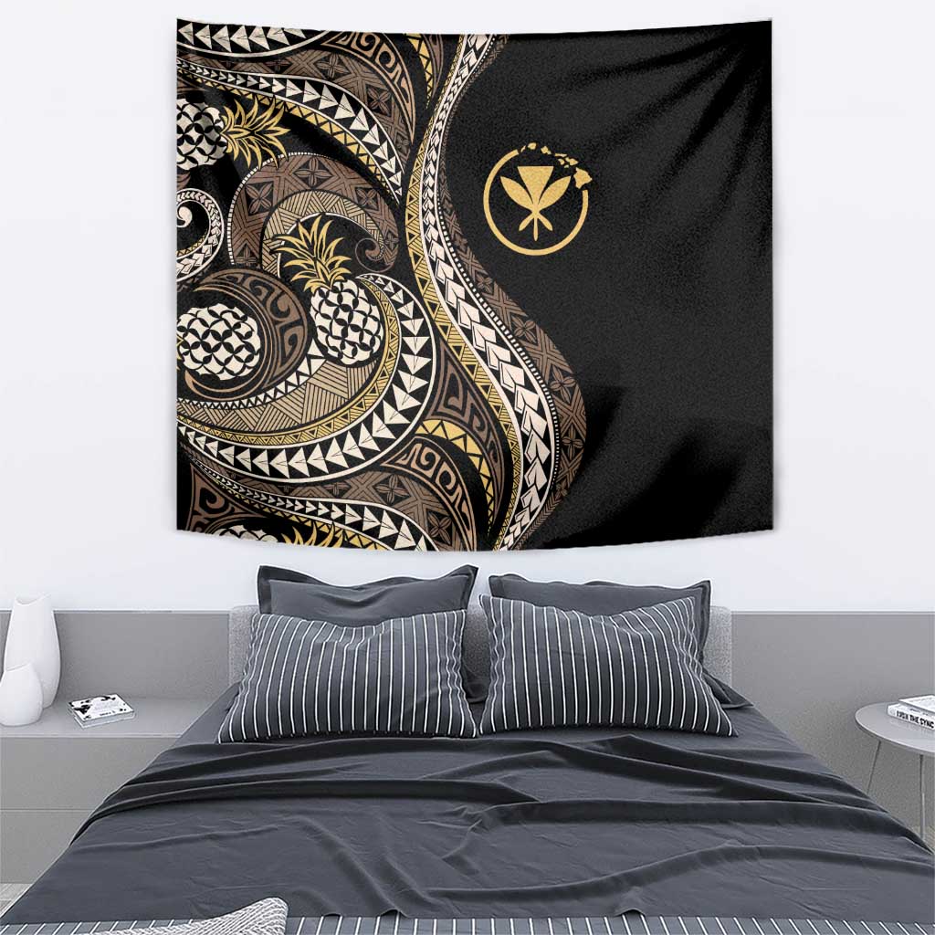Hawaii Pineapple Brown Tribal Pattern Tapestry LT01 - Polynesian Pride