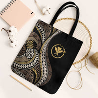 Hawaii Pineapple Brown Tribal Pattern Tote Bag LT01 Black Strap One Size Brown - Polynesian Pride