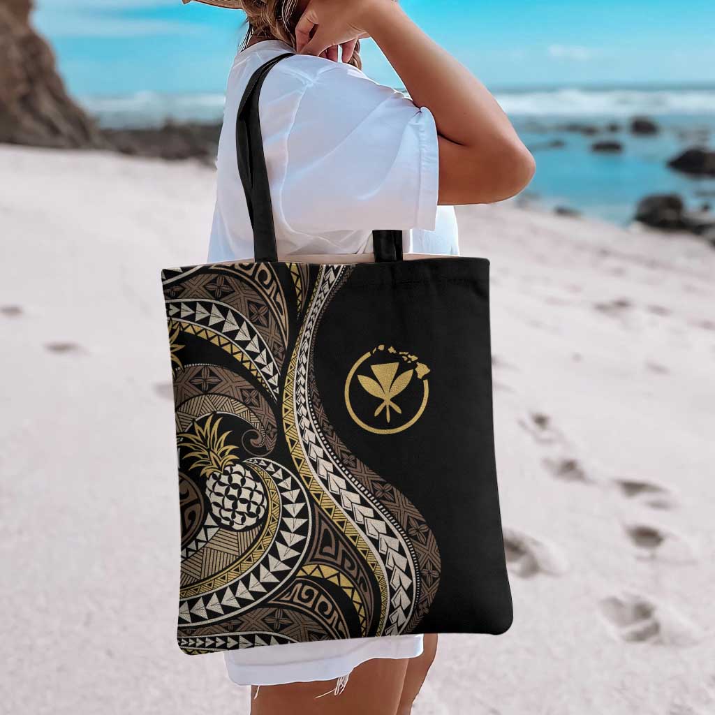 Hawaii Pineapple Brown Tribal Pattern Tote Bag LT01 - Polynesian Pride