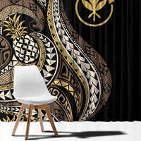 Hawaii Pineapple Brown Tribal Pattern Window Curtain LT01 - Polynesian Pride