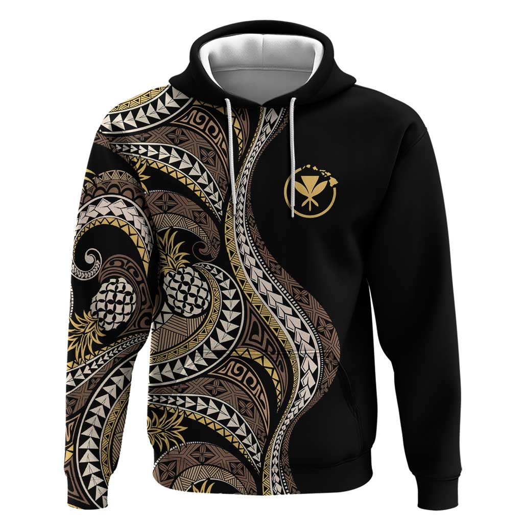 Hawaii Pineapple Brown Tribal Pattern Zip Hoodie LT01 Pullover Hoodie Brown - Polynesian Pride
