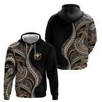 Hawaii Pineapple Brown Tribal Pattern Zip Hoodie LT01 - Polynesian Pride