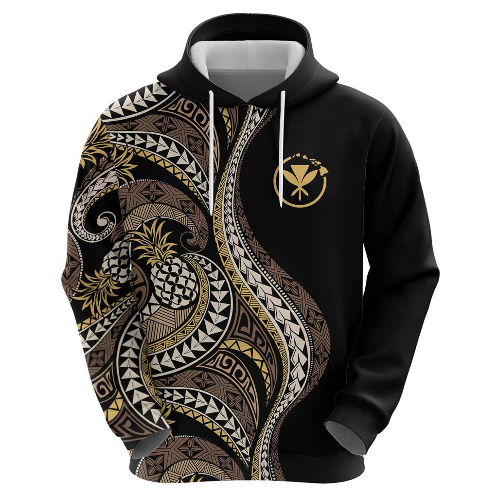Hawaii Pineapple Brown Tribal Pattern Zip Hoodie LT01 - Polynesian Pride