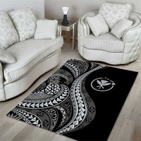 Hawaii Pineapple Gray Scale Tribal Pattern Area Rug LT01 - Polynesian Pride
